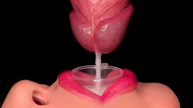 Close Up: Best Milking Mouth Made You Cum Through the Funnel! Cum Feeding! Se